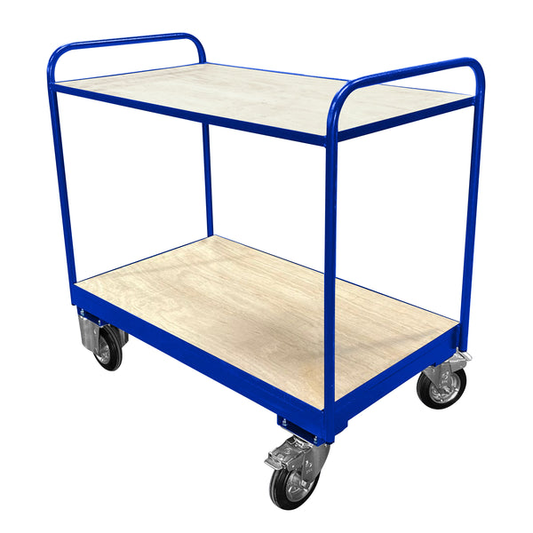 Medium Duty Tray Trolley with Plywood Shelves