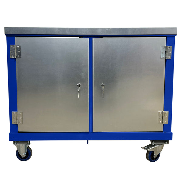 Mobile Tool Trolley With Twin Cupboards