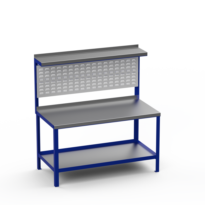 Steel Heavy Duty Workbench with Louvre Panel and Upper Shelf