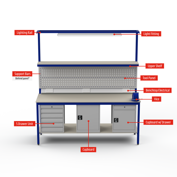 Medium Duty Galvanised Steel Top Workbench